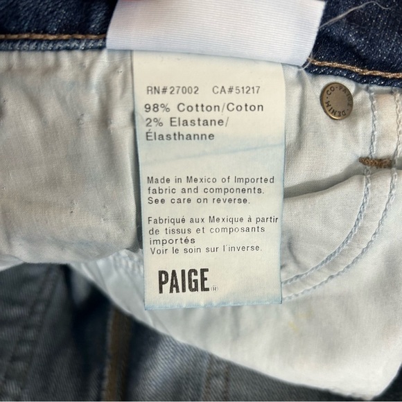 Paige Jimmy Jimmy Cuffed Blue Denim Distressed Jean Shorts Size 28 - Picture 11 of 11